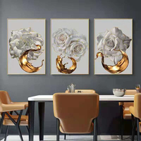 Affiche Murale Abstraite Minimaliste Bleue, Tableau Moderne de Luxe en Toile Noire avec Motifs Dorés pour Hôtellerie