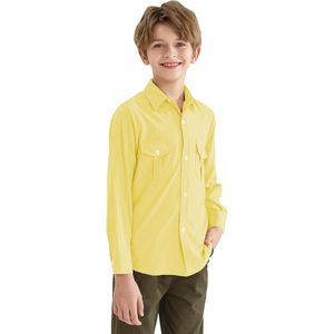 Chemise habillée à manches longues pour garçons, en tissu Oxford, avec poche poitrine, coupe classique, idéale pour l'uniforme scolaire - Product Image 1