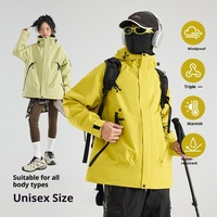 Veste de randonnée d'hiver 3-en-1 coupe-vent et imperméable style montagne avec capuche, doublure polaire thermique, vêtement de travail personnalisable avec LOGO