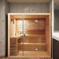Sauna infrarouge intérieur de luxe pour 2 à 4 personnes avec panneaux en cèdre rouge et en bois de pruche, thérapie par chaleur sèche électrique, spa à domicile