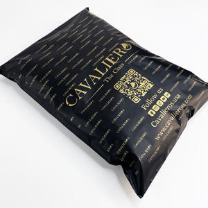 10x13inch Custom Matte Black Poly <b>Mailers</b> with Full-Page Gold Printing - Branded Shipping <b>Bags</b> for Luxury Apparel & Streetwear - Product Image 1