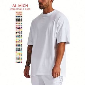 Design Wholesale Organic Cotton Oversized T-shirts Raw Material Personal Logo Loose Short Sleeve Custom <b>Labels</b> Men's Tshirt - Product Image 1