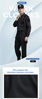 Uniformes d'entraînement longs d'été respirants de haute qualité pour hommes, uniformes de garde de sécurité en polyester, vente en gros