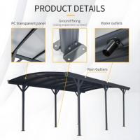 Couverture d'auvent de garage pour voiture Port imperméable à l'eau Remise de gros Parking Aluminium Double Cantilever Aluminium Carport