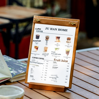 Présentoir de menu en noyer noir d'Amérique du Nord A4, support de comptoir de bar, liste de prix, carte de table, publicité magnétique