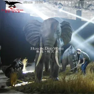 Тематический парк аниматронных животных модель искусственного слона скульптура