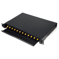 Boîtier de terminaison fibre optique 1U 19'' à chargement complet, 12 ports ST FC, 12 cœurs, type tiroir, coulissant, pour montage en rack, haute performance optique