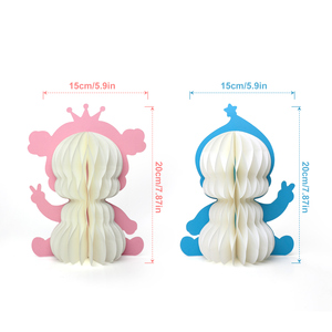 Wholesale <strong>Gender</strong> <strong>Reveal</strong> Party Decoration Boy &amp; Girl Set Honeycomb Paper Centerpieces for Baby Shower, Event, Photo Backdrop - Product Image 6
