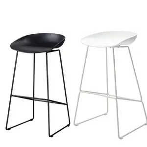 Bar Mobiliário Modern Metal Chrome Base Plástico Assento bar fezes cozinha Alta ajustável giratória Bar Stool Chair