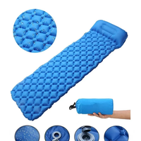 Almohadilla de dormir inflable de fabricación china gruesa de nailon doble de alta calidad-cama de aire de soplado impermeable con inflado de bomba de pie