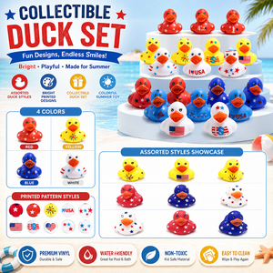 Unabhängigkeitstag <span class=keywords><strong>Gummiente</strong></span> Patriotisches Badespielzeug Gelbe Ente Stern-Ente Schwimmendes Bade- und Poolspielzeug Kindergeschenk - Product Image 2