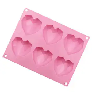 Moule Saint Valentin en forme de coeur Moule à bonbons en silicone Moule à bonbons Love Moule en silicone rose