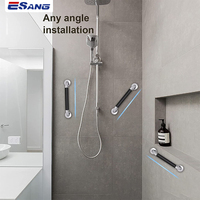 Barres d'appui de douche murales en acier inoxydable noir mat ESANG pour salle de bain