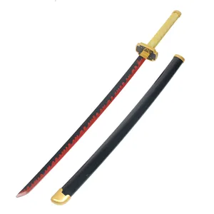 Demon Slayer properti Cosplay Anime Jepang Model kayu bambu senjata bilah terkuat Dekorasi pedang mainan Katana asli 104CM