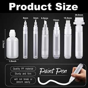 Marqueurs de peinture rechargeables de 10 mm, 15 mm, 30 mm, 50 mm, marqueurs de peinture acrylique, stylos de peinture vides, stylo de <span class=keywords><strong>retouche</strong></span> de peinture - Product Image 3