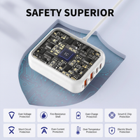 Chargeur de bureau PD 20W 8 ports Type-C QC3.0 Super Rapide avec câble blanc, prise UE, boîtier d'entrée CA pour téléphones Android et montres