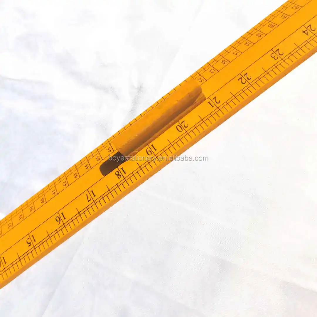 Wholesale wooden scale 1 meter ruler print carpenter measuring tool 100cm wooden ruler meter with handle