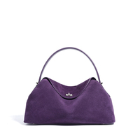 Sac Hobo de Luxe en Daim et Cuir Fendu pour Femme, Sac Fourre-tout Tendance en Cuir Mat, Sac à Bandoulière Polyvalent, Sac à Main Féminin