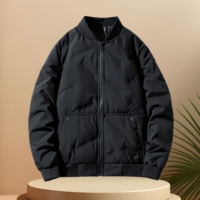 Veste en duvet pour homme, veste en duvet de canard personnalisée et chaude, col baseball d'hiver, coupe-vent, veste décontractée pour homme pour l'extérieur