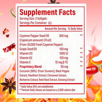 Compléments de Capsaïcine Poivre de Cayenne Antioxydant Soutien Immunitaire Formule 12-en-1 Capsules Molles Soutien Métabolique Thermogénique