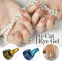 ICE NOVA 6 colores Unique 10d Cat Eye Gel Sparkle Efecto de fuegos artificiales Imán Diamantes Cat Eye Gel Set Incluye capa base y capa superior