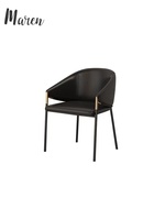 Ensemble de restaurant en cuir et bois français pour hôtel, table et chaises commerciales 4 places