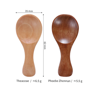 Cuillères doseuses miniatures en bois personnalisées, modernes, à manche court, écologiques, jetables pour café, miel, thé - Product Image 2
