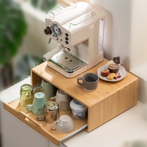 Bamboo Kitchen Storage Rack Double Tier Countertop Spice Organizer With Doors Multifunctional Standing Type - Product Image 2