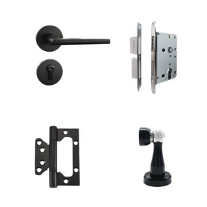 Set di Quattro Pezzi per Serratura Moderna Minimalista Flower Carpenter (Corpo Serratura, Fermaporta) per <span class=keywords><strong>Porte</strong></span> <span class=keywords><strong>Interne</strong></span> in Legno - Product Image 1