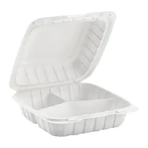 Lấy đi màu đen thực phẩm container Hộp Ăn Trưa Takeaway đóng gói vỏ sò thực phẩm container 8x8 compostable thực phẩm container với nắp