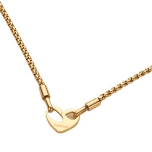 नए डिजाइन सोने स्टेनलेस स्टील डबल पक्षीय दिल पेलेंट हार व्यक्तिगत हमेशा के लिए गहने - Product Image 1