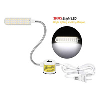 Lampe de travail à col de cygne flexible à LED pour machine à coudre avec base de montage magnétique pour établi tour perceuse à colonne
