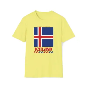 Iceland Retro T-Shirt Pod dropshipping cotton quá khổ Tees cho thiếu niên chàng trai thoáng khí tập thể dục của nam giới mùa hè Tops quần áo giản dị