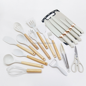 Bộ dụng cụ nấu ăn bằng silicon 20 món kèm dao, thớt và giá đỡ - Product Image 6