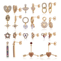 Grossiste Bijoux Por Mayor Plaqué Or 18K Boucles d'Oreilles Pendante Femme Créoles Zircon Fin Joaillerie Or Femme