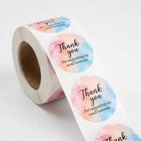 Rollo de pegatinas de agradecimiento con diseño de flores, etiquetas personalizadas para pequeñas empresas, pegatinas autoadhesivas impermeables para sobres de correo, XGS, 500 Uds.