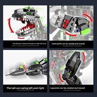 Bloques de Construcción de Dinosaurios Jurásicos a Control Remoto, con Partículas Pequeñas, de Plástico ABS, Juguete Electrónico