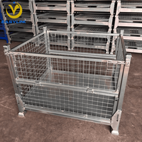 Cage à palettes pliable en treillis métallique galvanisé EASYLINK, certifiée CE et ISO9001, capacité de charge de 1500 kg, OEM/ODM