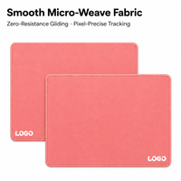 Tapis de souris rose personnalisé avec logo, base en caoutchouc antidérapante, bords cousus, tapis de bureau imperméable pour la maison, le bureau, l'ordinateur portable