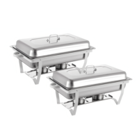 Plat à chafing en acier inoxydable blanc 11L, chauffe-plats commercial pour buffet, idéal pour hôtels, restaurants et traiteurs