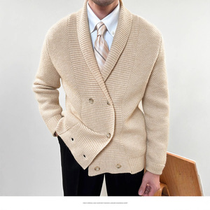 Cardigan Casual in maglia larga da uomo con motivo leopardato alla moda maglione autunno e inverno di nuovo Design con Logo frontale - Product Image 4