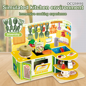 Rompecabezas Educativos <span class=keywords><strong>de</strong></span> Cartón en 3D, <span class=keywords><strong>Casa</strong></span> <span class=keywords><strong>de</strong></span> Muñecas en Miniatura, Juego <span class=keywords><strong>de</strong></span> Cocina para Niñas, Kit con Utensilios <span class=keywords><strong>de</strong></span> Cocina - Product Image 4