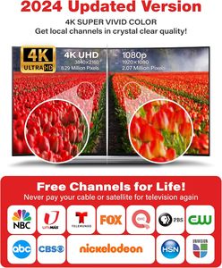 <span class=keywords><strong>Antena</strong></span> de <span class=keywords><strong>TV</strong></span> <span class=keywords><strong>Digital</strong></span> HD <span class=keywords><strong>para</strong></span> interiores, soporte de largo alcance de 400 millas, interruptor inteligente 4K 8K 1080p, todos los televisores, amplificador de señal de 18 pies, plástico GESOBYTE - Product Image 2