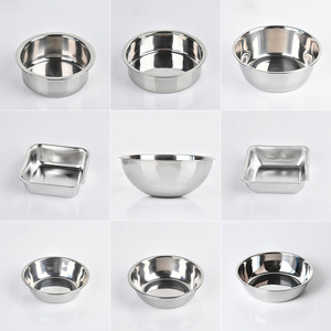 Gamelles pour animaux de compagnie en acier inoxydable pour chiens et chats, antidérapantes, arrondies, argentées, pour l'alimentation et l'eau, Ly 003 - Product Image 3