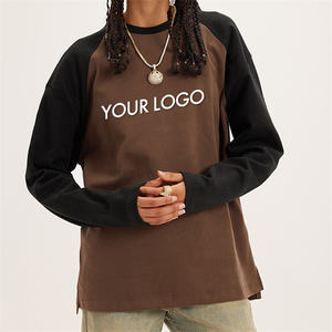 เสื้อยืดแขนยาวผ้าคอตตอนออแกนิกทรงโอเวอร์ไซส์เสื้อยืดพิมพ์โลโก้สีแบบกำหนดเอง - Product Image 4