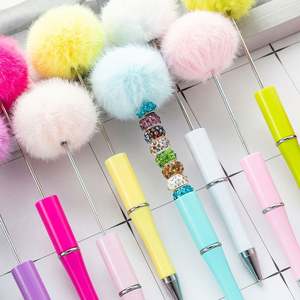 Creative DIY <b>Fluffy</b> Ballpoint <b>Pen</b> with Beads, Personalized Cute Promotional Gift, Wholesale Adorable Furry <b>Pens</b> - Product Image 2
