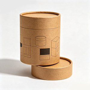 Custom Recyclable Cylinder Kraft Paper Tubes with Lid for Gift and Craft Packaging Rigid Boxes - Product Image 4