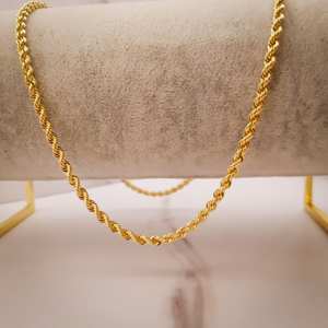 שרשרת חבל חלולה 18 קראט של מיי-איי, שרשרת חבל זהב 1.6-6 מ\\\"מ, שרשרת זהב 18 קראט לגברים - Product Image 3