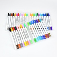 Ensemble de marqueurs acryliques à double pointe en plastique vibrant de 48 couleurs avec tête de pinceau souple pour graffitis multi-surfaces et peinture DIY