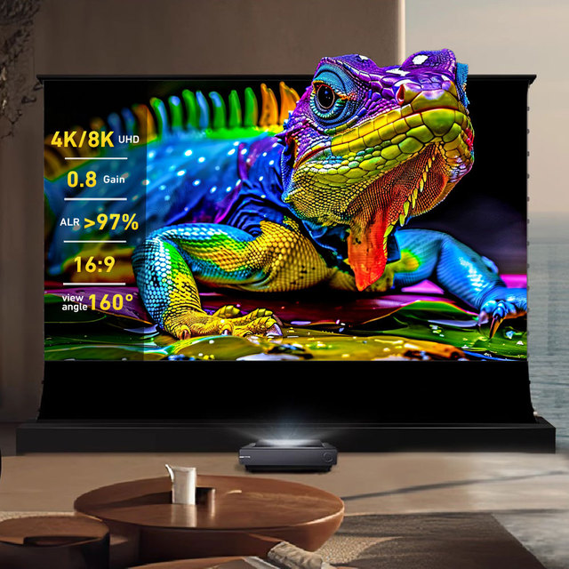 72-120'' Inch Floor Rising Projection Screen Alr Ust Floor Rising Floor Lifting Motorized Screen 4K UST Projector Screens